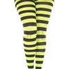 MUSIC LEGS Wide Striped [Black/Neon Green] | TIGHTS