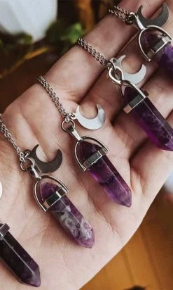 Punk Rave Store -Punk Rave Store Hellbound Amethyst Moon Necklace 03 b8230eb4 dc3d 4a9e bc0f fa717c6c5a56 700x700