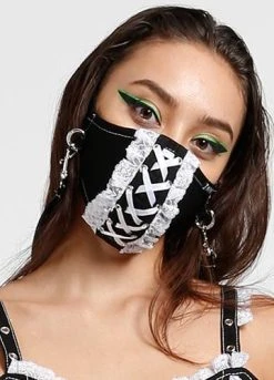 TRIPP NYC Lolita [Black/White] | FACE COVER* -Punk Rave Store IS5133 BLKWHT F L 700x700