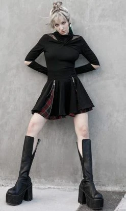 PUNK RAVE Defiance | PLEATED SKIRT -Punk Rave Store OPQ 948BQF BK RD 6 fe806de6 cc75 4034 8f43 e4e7274dd21a 700x700