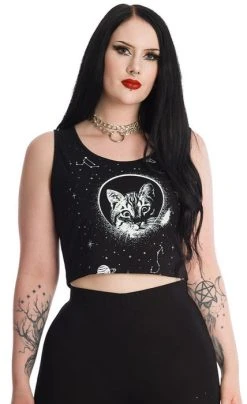 BANNED ALTERNATIVE Space Kitty | CROP TOP
