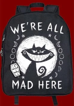 AKUMU INK We're All Mad Here | RPET BACKPACK -Punk Rave Store akumu ink were all mad here rpet backpack 2 700x700