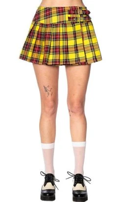 BANNED ALTERNATIVE Darkdoll [Yellow Tartan] | MINI SKIRT* -Punk Rave Store banned apparel yellow tartan mini skirt 1 0bb08bb0 b8db 45e9 b8ff c54cc84572c1 700x700