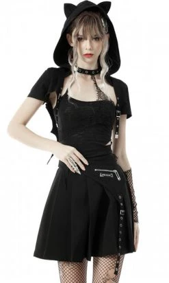 DARK IN LOVE Black Cat | CROPPED HOODIE