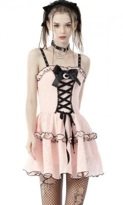 DARK IN LOVE Moon Dolly [Pink] | CORSET DRESS* -Punk Rave Store dark in love pink doll moon strap dress 6 480ca4fc 15a5 4c51 bcd9 909775f8e14b 700x700