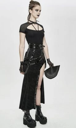 DEVIL FASHION Punk Strapped | LONG SKIRT` -Punk Rave Store devil fashion punk strapped long skirt 3 700x700