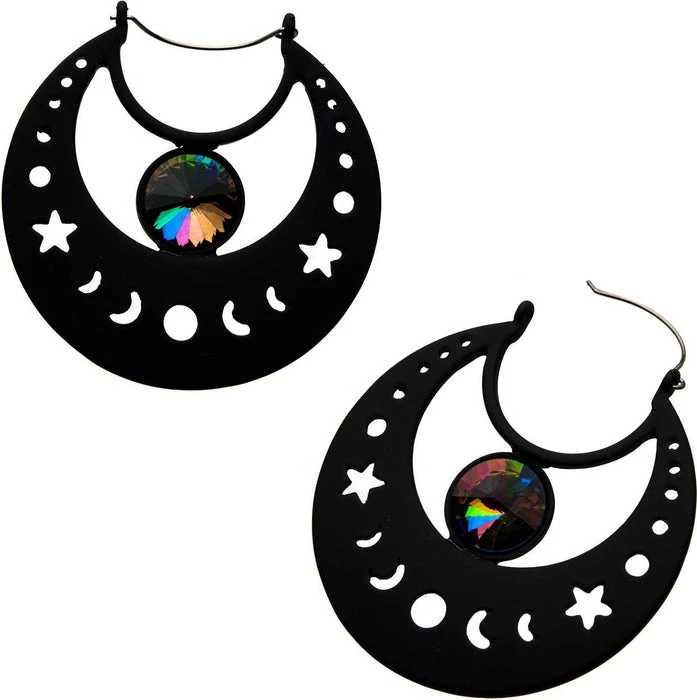 BODYVIBE Moon Phase Gem | PLUG HOOP EARRINGS 3 BODYVIBE Moon Phase Gem | PLUG HOOP EARRINGS