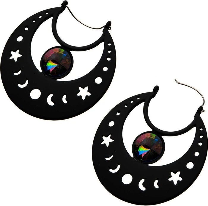 BODYVIBE Moon Phase Gem | PLUG HOOP EARRINGS 4 BODYVIBE Moon Phase Gem | PLUG HOOP EARRINGS - Image 2