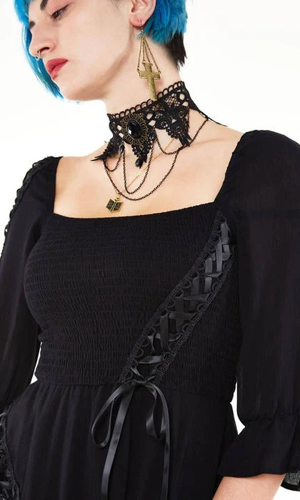 JAWBREAKER Smocked Satin Ribbon | FLARE DRESS** 4 JAWBREAKER Smocked Satin Ribbon | FLARE DRESS** - Image 2