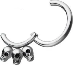 BODYVIBE Triple Skull | HINGED SEGMENT RING -Punk Rave Store jewellery skull hinged segment rings 3 2e5a18e5 3f98 4cbe b26f df274a6430ba 700x700