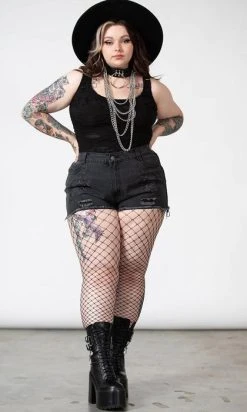 KILLSTAR Alchemille | DENIM SHORTS* -Punk Rave Store killstar alchemille denim shorts 7 161ee9be d3d7 4e04 bae1 df18c17f87c6 700x700