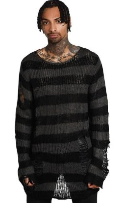 KILLSTAR Ash Distress | KNIT SWEATER -Punk Rave Store killstar ash distress knit sweater 2 94dc354e 779b 43d0 b123 9c7afb55fada 700x700