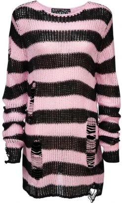 KILLSTAR Bad Blossoms | KNIT SWEATER* -Punk Rave Store killstar courtney distress knit sweater 6 6902a0f7 a90c 4d1a 8261 affcbd60b06c 700x700