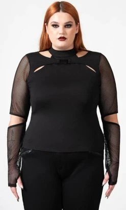 KILLSTAR Lazer Beam | FISHNET SLEEVE TOP* -Punk Rave Store killstar lazer beam fishnet sleeve top 7 ce018816 3ce9 4f97 b566 25fbb55381a0 700x700