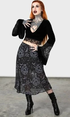 KILLSTAR Luella Bias | MIDI SKIRT -Punk Rave Store killstar luella bias midi skirt 2 700x700