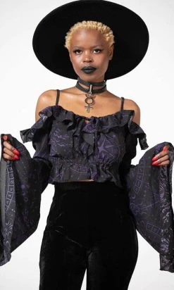 KILLSTAR Spirit Hand | CHIFFON TOP -Punk Rave Store killstar spirit hand chiffon top 2 4c69f654 834c 4c2d a793 42ebf98da22c 700x700