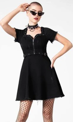 KILLSTAR Time Out | ZIP DENIM DRESS* -Punk Rave Store killstar time out zip denim dress 1 555191da f5c4 4ef2 98c4 f2842885a2f9 700x700
