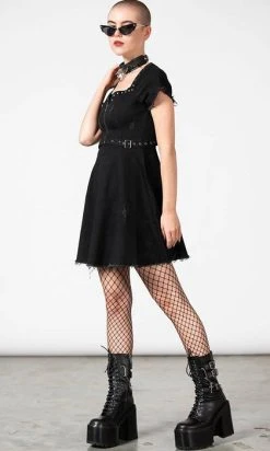 KILLSTAR Time Out | ZIP DENIM DRESS* -Punk Rave Store killstar time out zip denim dress 3 4f81dc93 e5d0 40dd b347 1fd0219355a1 700x700