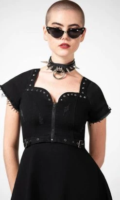 KILLSTAR Time Out | ZIP DENIM DRESS* -Punk Rave Store killstar time out zip denim dress 4 6194730c 5509 4279 83a5 76441e652ad3 700x700