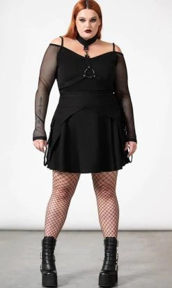 KILLSTAR Vanya | PLEATED MINI SKIRT -Punk Rave Store killstar vanya pleated mini skirt 6 677e16b0 a8a7 4151 930b 16f010fae6e4 700x700