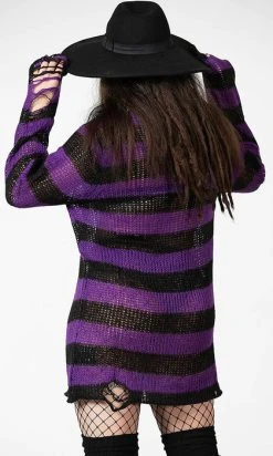 KILLSTAR Hazed Out | KNIT SWEATER -Punk Rave Store killstar wonka knit sweater 11 700x700