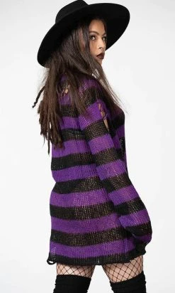 KILLSTAR Hazed Out | KNIT SWEATER -Punk Rave Store killstar wonka knit sweater 12 700x700