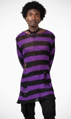 KILLSTAR Hazed Out | KNIT SWEATER -Punk Rave Store killstar wonka knit sweater 6 700x700