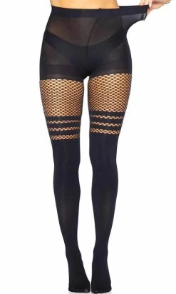 LEG AVENUE Ada Thigh High | FISHNET TIGHTS -Punk Rave Store leg avenue ada thigh high fishnet tights 6 700x700