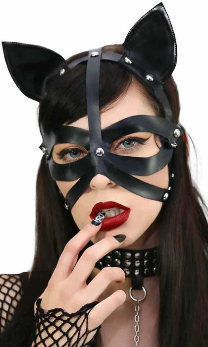 LEG AVENUE Wet Look Harness Cat | COSTUME MASK 3 LEG AVENUE Wet Look Harness Cat | COSTUME MASK