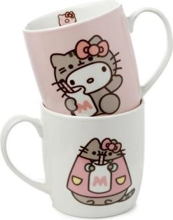 Hello Kitty & Pusheen | PORCELAIN MUGS [Set Of 2]