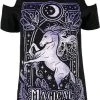 RESTYLE Magical Unicorn [Purple] | COLD SHOULDER T-SHIRT -Punk Rave Store restyle magical unicorn purple cold shoulder t shirt 1 c889862a bfe0 4513 8825 df976e6f8860 700x700