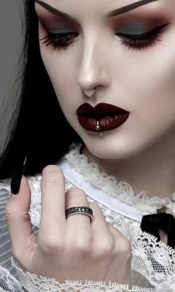 ROGUE AND WOLF Moon Child [Blackened Steel] | RING -Punk Rave Store rogue and wolf moon child blackened steel ring 3 d3d45f27 810b 479a ba34 38c9e1ca70eb 700x700