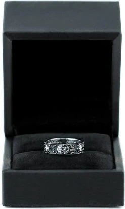 ROGUE AND WOLF Sun And Moon [Blackened Steel] | RING -Punk Rave Store rogue and wolf sun and moon blackened steel ring 6 8a86da28 2322 410f 897a 3ee42b59d3ae 700x700