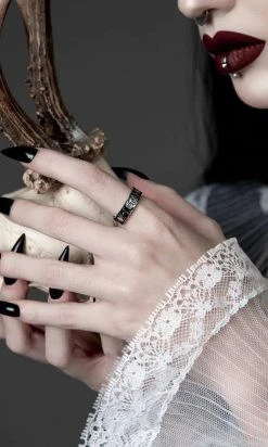 ROGUE AND WOLF Sun And Moon [Blackened Steel] | RING -Punk Rave Store rogue and wolf sun and moon blackened steel ring 7 157d3766 10e2 43fb 9962 b8a0ca20b157 700x700