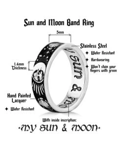 ROGUE AND WOLF Sun And Moon [Blackened Steel] | RING -Punk Rave Store rogue and wolf sun and moon blackened steel ring 8 fcca242b caad 4d7a 9372 f2e672006c5e 700x700