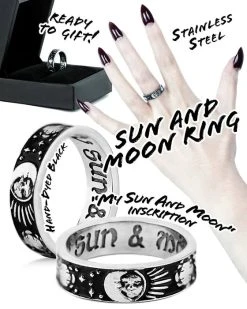 ROGUE AND WOLF Sun And Moon [Blackened Steel] | RING -Punk Rave Store rogue and wolf sun and moon blackened steel ring 9 c63d8880 e439 4334 9737 8794a6186605 700x700
