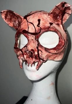 SARAH MUDLE Cat Skull [Blood Splatter] | MASK* -Punk Rave Store sarah mudle cat skull blood splatter mask 2 ba183442 b89e 4e3c 95d4 f4f821c403a0 700x700