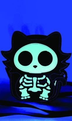 SLEEPYVILLE CRITTERS Glow In The Dark Sugar Skull Cat | CROSSBODY BAG