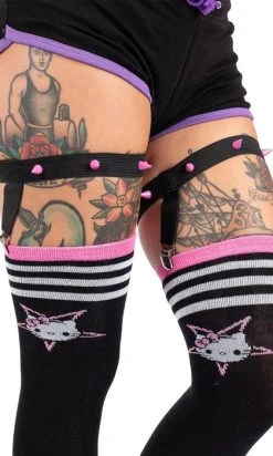 TOO FAST APPAREL Hello Satan Kitty | THIGH HIGH GARTER SOCKS -Punk Rave Store too fast apparel hello satan kitty thigh high garter socks 3 d39f5d3f e28b 4d7a a158 beed50d09d69 700x700