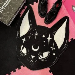 TOO FAST APPAREL Loll3 Black | CAT SHAPED ACCENT RUG -Punk Rave Store too fast apparel loll3 black cat shaped accent rug 2 2cbb86ce 9ded 4a24 9437 cf78104c2e2f 700x700
