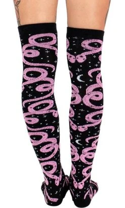 TOO FAST APPAREL Mystical Pink Snake | THIGH HIGH SOCKS -Punk Rave Store too fast apparel mystical pink snake thigh high socks 3 f2eb2c64 ca23 48bd 92ad ab779fc14ce9 700x700