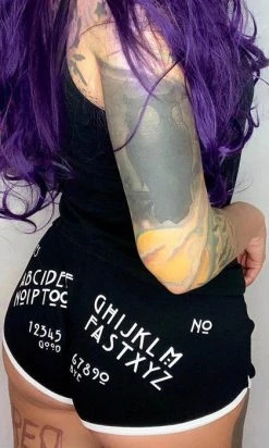 TOO FAST APPAREL Ouija Board | BOOTY SHORTS -Punk Rave Store too fast apparel ouija board booty shorts 3 700x700