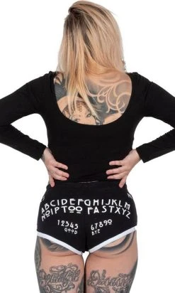 TOO FAST APPAREL Ouija Board | BOOTY SHORTS -Punk Rave Store too fast apparel ouija board booty shorts 4 700x700