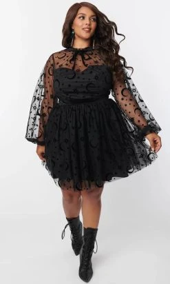 UNIQUE VINTAGE Moon & Stars | FLARE DRESS` -Punk Rave Store unique vintage moon stars flare dress 6 ed5aff9a eb75 4a62 bca9 b8001a9152e2 700x700